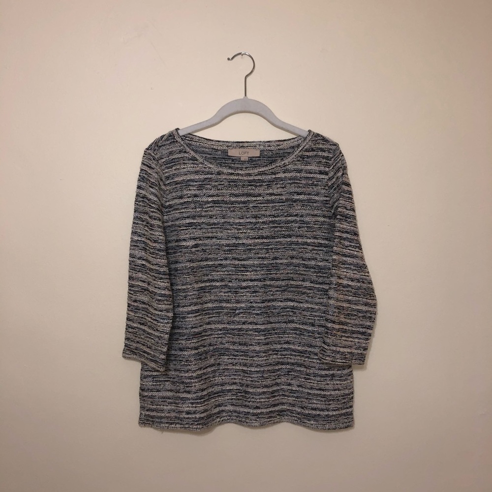 Gray Textured LOFT Sweater